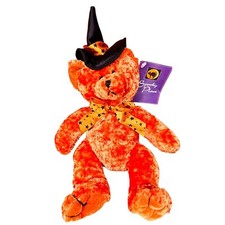 VTG 1988 Crista Collections Halloween Bear Plush NWT Orange Black Witch Hat