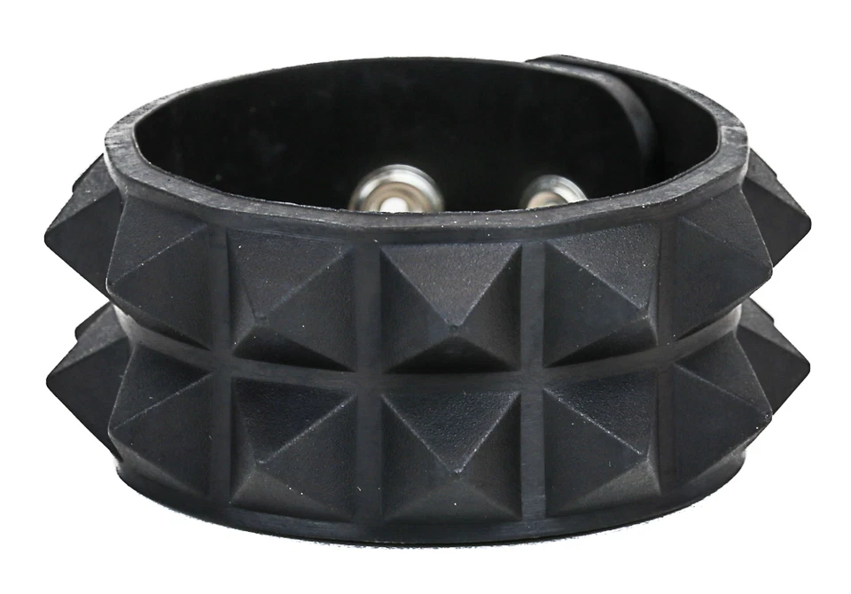 Studded Rubber Silicone Pyramid Gothic Bracelet Punk Goth Thrash Rockabilly - Image 2 of 3