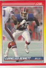 FREE SHIPPING-MINT-1990 Score #256 Cornelius Bennett Buffalo Bills +BONUS CARDS