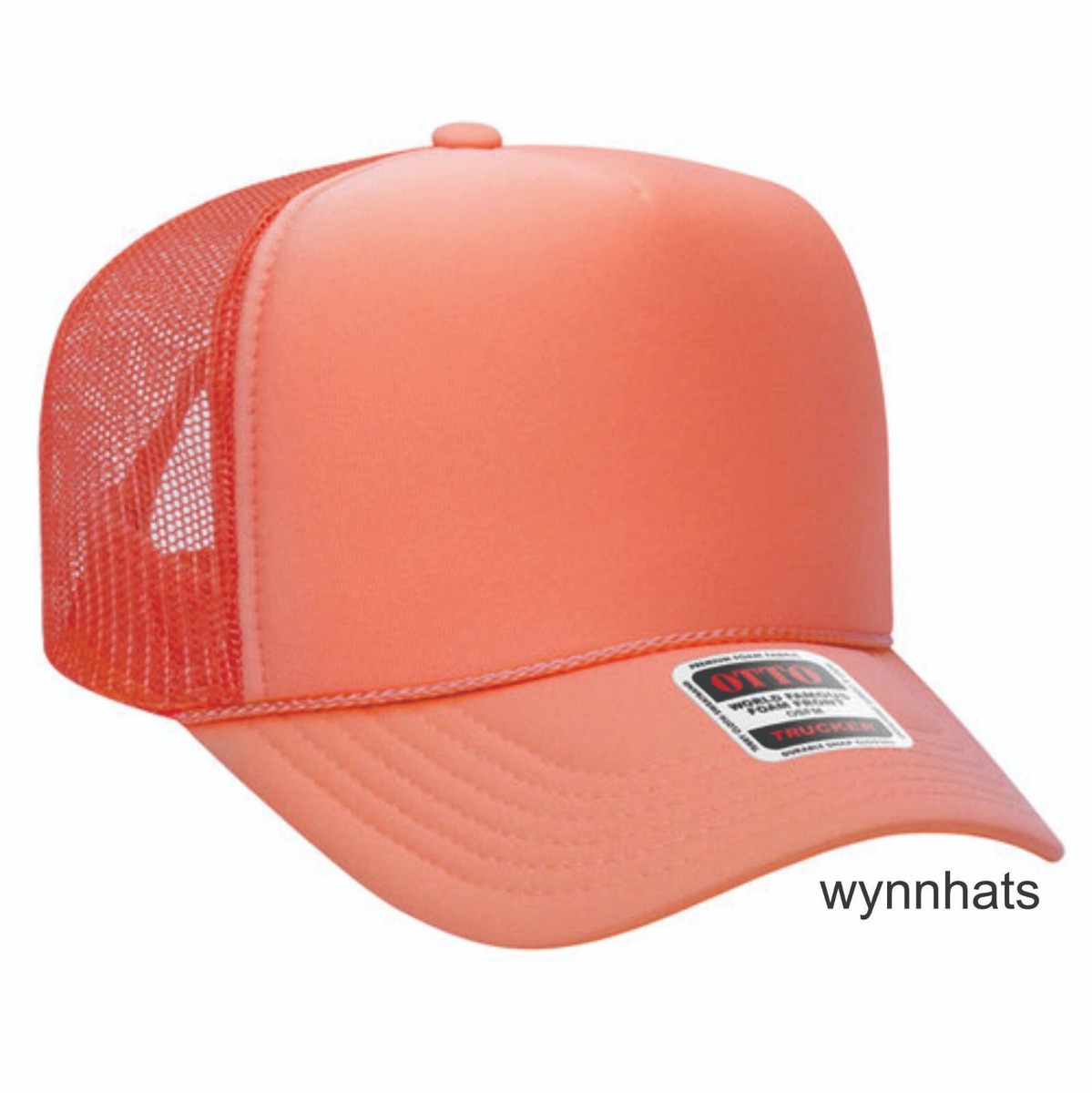 OTTO CAP 5 Panel High Crown Mesh Back Trucker Hat Polyester