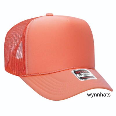 OTTO CAP 5 Panel High Crown Mesh Back Trucker Hat Polyester Foa