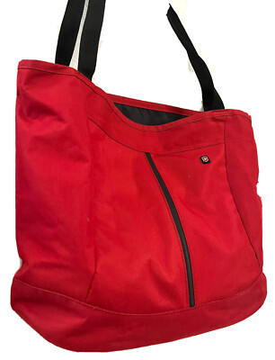 VICTORINOX SHOULDER TRAVEL TOTE BAG RED CANVAS | eBay display picture 2