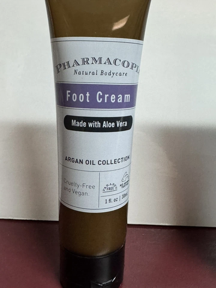 5 PACK Pharmacopia Foot Cream Lotion Aloe Vera Argan Oil Vegan 1oz Travel Size - Image 2 of 3