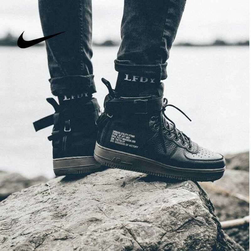 nike sf air force 1 mid black dark hazel