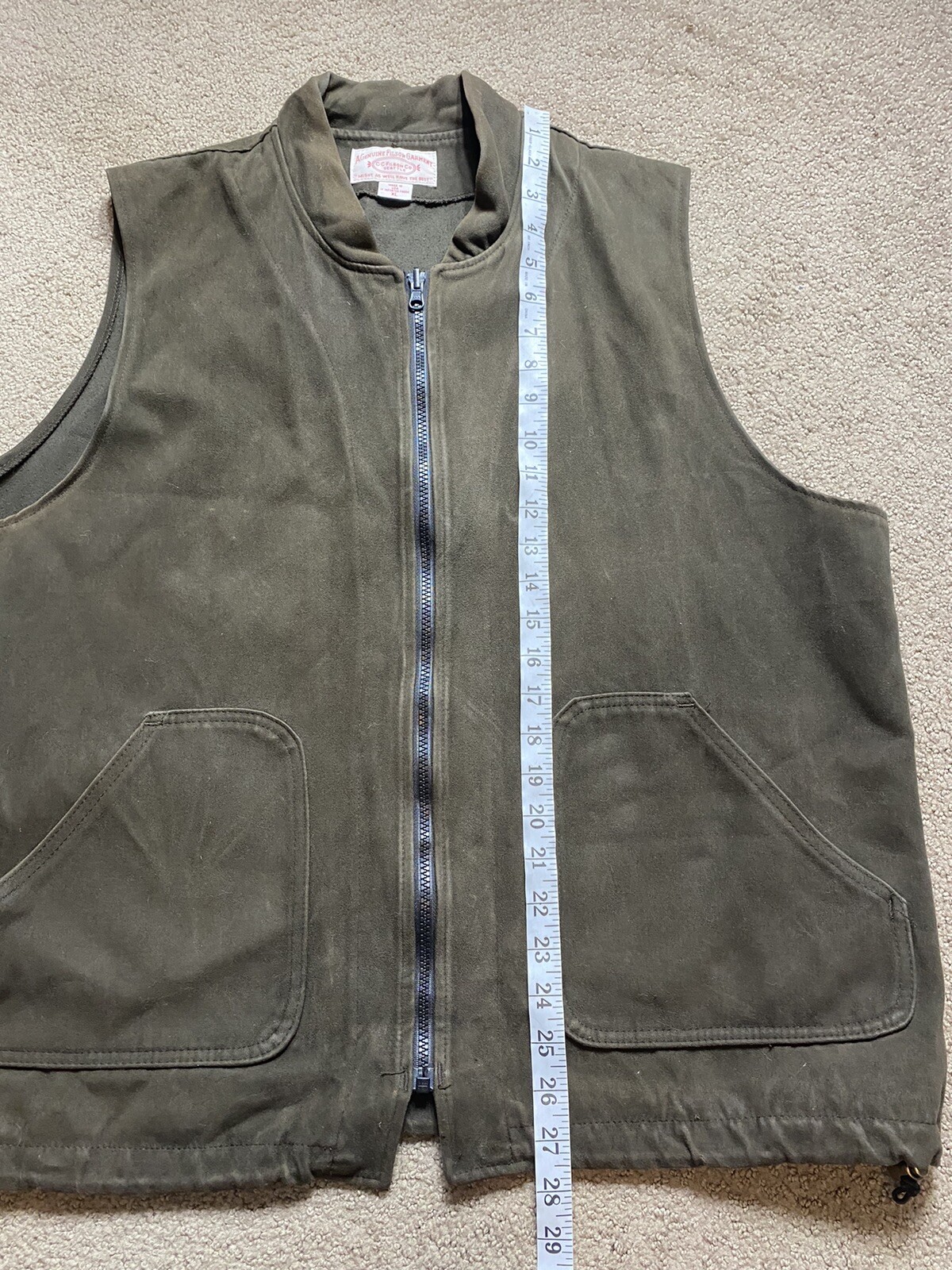 Filson Outfitter Brown Moleskin Vest Liner Size XL Ma… Gem