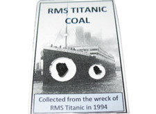 A Piece of History RMS Titanic coal fragment w/ID card double display 1/bid