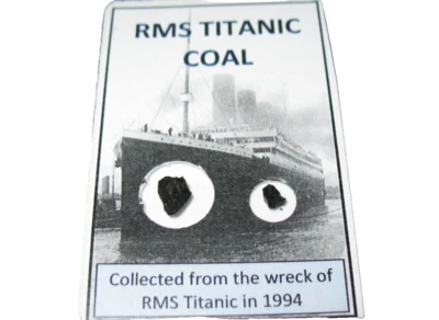 A Piece of History RMS Titanic coal fragment w/ID card double display 1/bid - Image 1 of 4