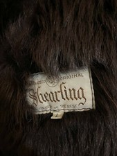 CAPPOTTO GIACCA MONTONE MARRONE SHEARLING DONNA TAGLIA L USATO VINTAGE