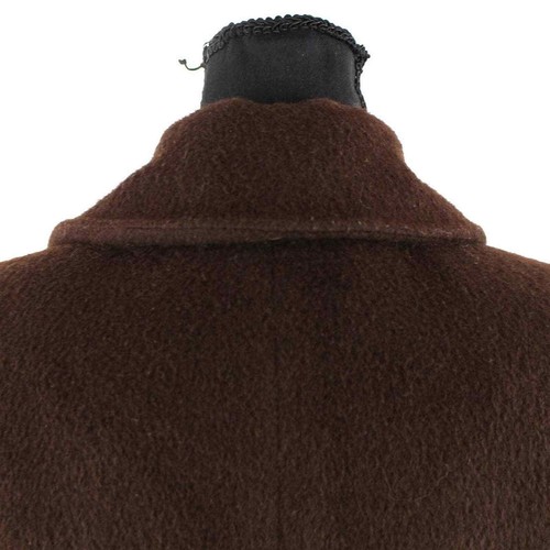 Versus Gianni Versace Alpaca Wool Logo Button Double Breasted Brown Pea Coat 38 - Picture 6 of 8