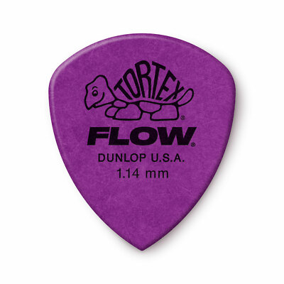 Jim Dunlop Tortex Flow Standard 1,14 mm lila Plektren - (Beutel mit 12 Plektren)