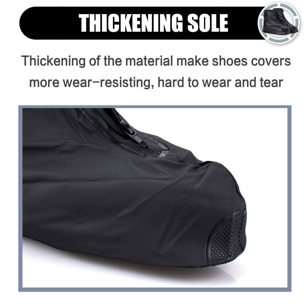 Anti-slip Reusable Rain Shoe Covers Waterproof Zipper Overshoes Boots Protector