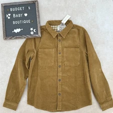 NWT RYLEE + CRU Brown Corduroy Oliver Shirt Top Size 12-14Y