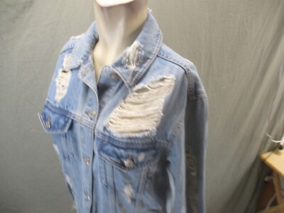Topshop Moto Size 2 Women Washed Blue Ripped Distressed Denim
