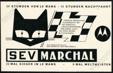 1968 black cat art Marchal car parts vintage print ad