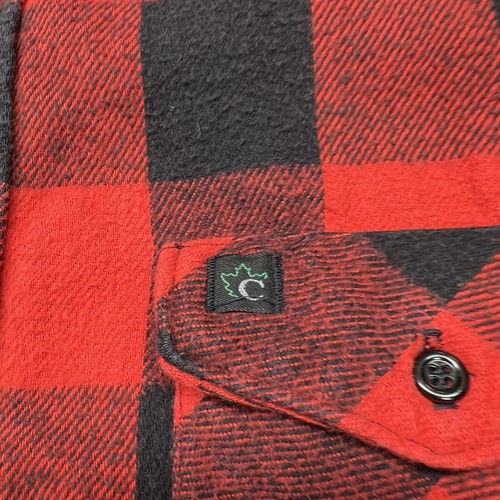Camicia vintage Codet flanella uomo grande rossa a quadri bufalo tasca con bottoni retrò USA - Foto 7 di 15