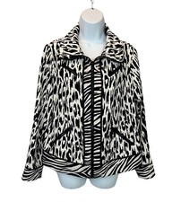 Chico's Zenergy Zebra Print Lightweight Activewear Track Jacket Size M 1 