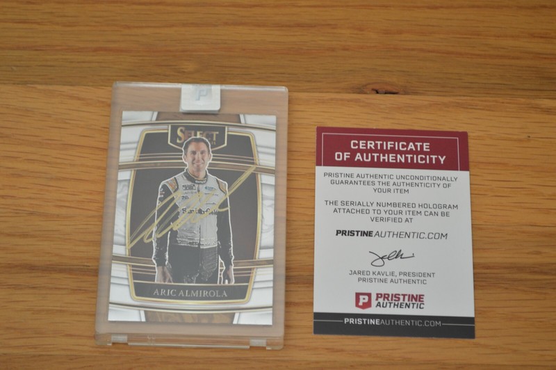 Aric Almirola Autographed 2022 Panini Select NASCAR Card #3 Encapsulated PA COA