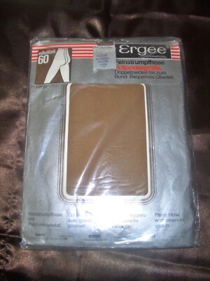 VINTAGE Ergee VOLLSCHLANK 60 den Strumpfhose Gr. mittel 168 cm NERZ OVP