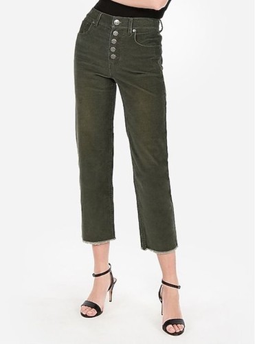 Express High Waisted Straight Crop Corduroy Pants 4 - Picture 3 of 4