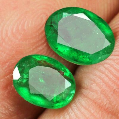 1.8 CT Lot.2 un.Esmeralda Natural origen Zambia de Colección SIN TRATAMIENTOS
