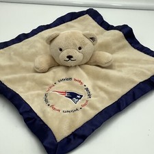 New England Patriots Tan Blue Bear Baby Security Blanket Lovey Fanatic Football