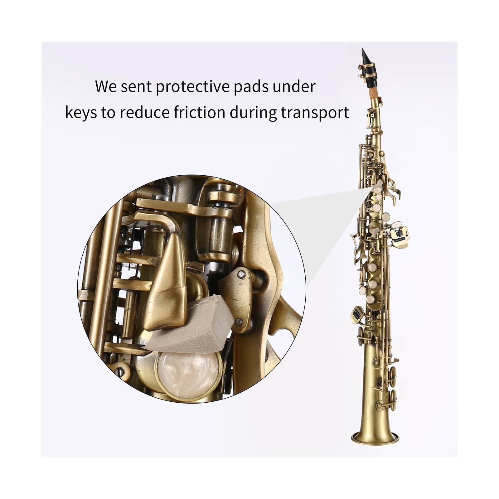 Btuty Straight Bb Soprano Saxophone Nickel Plated Sax straight saxophone Prof...