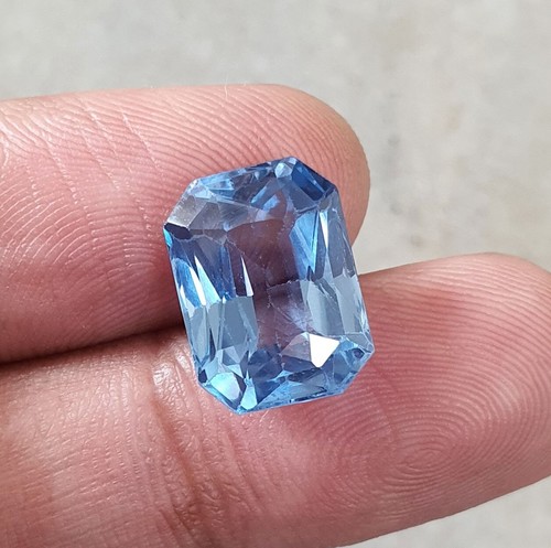 Gemme sciolte 8,05 ct impeccabili AAA blu Paraiba laboratorio tormalina coltivate taglio ottagono - Foto 2 di 8