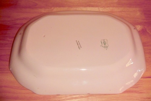 Taylor Smith Taylor pink platter gold trim 1932 Chester West Virginia - Picture 3 of 6