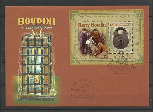 U 3.Hungary 2024. Harry Houdini was born 150 years ago FDC