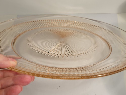 Pink Depression Glass Round Serving Tray 12.5" Wide - Picture 3 of 6