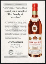 1936 Courvoisier cognac VO bottle art vintage print ad