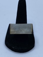 Sterling Silver Mother of Pearl Rectangle Size 7 1/4 Ring 14.4g
