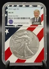 2025 American Silver Eagle $1 NGC MS70 Trump Label Flag Core 1 oz .999 Silver