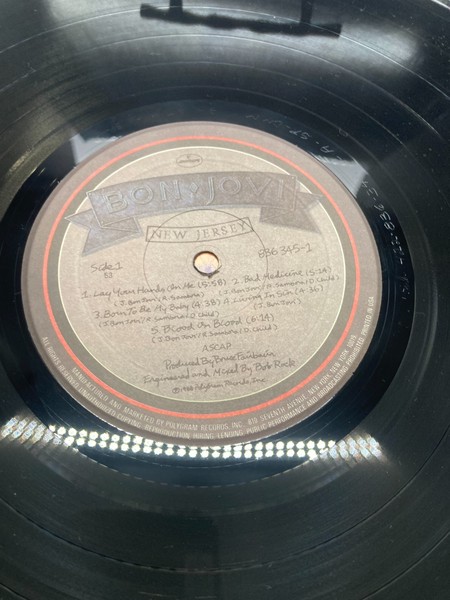 Bon Jovi New Jersey Vinilo LP Vintage 1988 Mercury Record 836-345-1 2