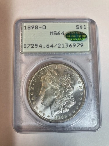 Absolute Stunner OGH Rattler 1898-O Morgan Dollar MS 64 Silver Dollar With CAC