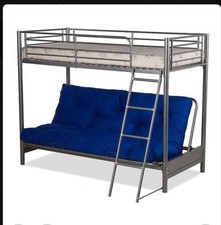 High Sleeper Bunk Bed With Futon, Including Mattresses 