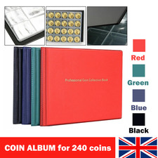 240 Coin Collection Album Money Storage Case Holder Coin Collecting Book UK