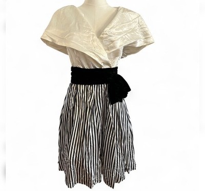 Ellyn Positively Dress 80's Cocktail Dress Black And white GORGEOUS vintage