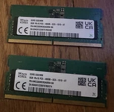 SK HYNIX 8GB 1Rx16 DDR5 PC5-4800B 4800MHZ SODIMM MEMORY x 2 (Matched Pair) 16GB