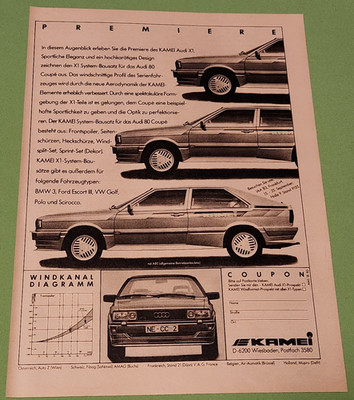 45. Kamei Tuning Audi 80 X1 Advertisement Advertising 1983