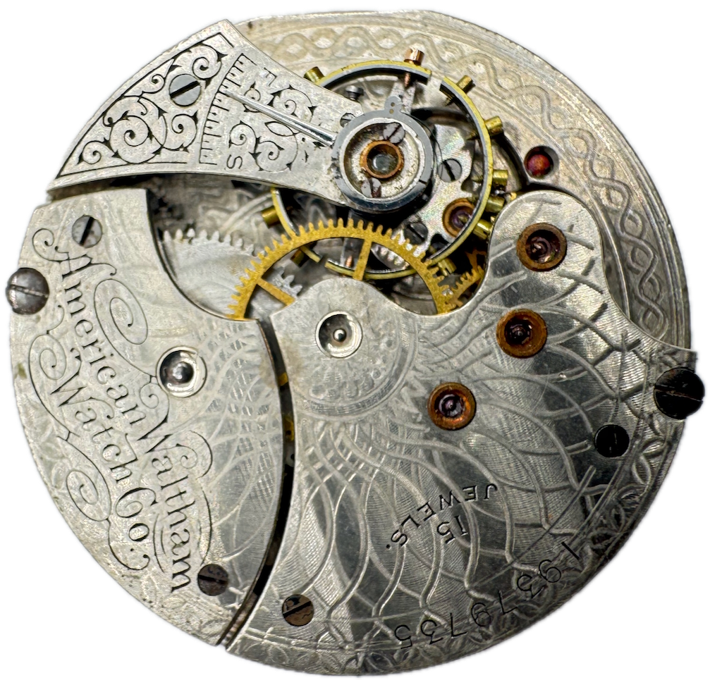 Antique 1913 Waltham 15 Jewel Mechanical Hunter Pocket Watch Movement 6s V USA