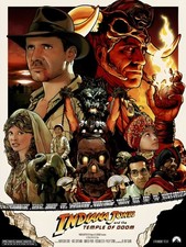 INDIANA JONES AND THE TEMPLE OF DOOM 1986 poster print 24X36"  HarrisonFord quad