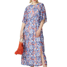 JunaRose Red White Blue Chiffon Maxi Dress SIZE 24 Wedding Party Flattering $90