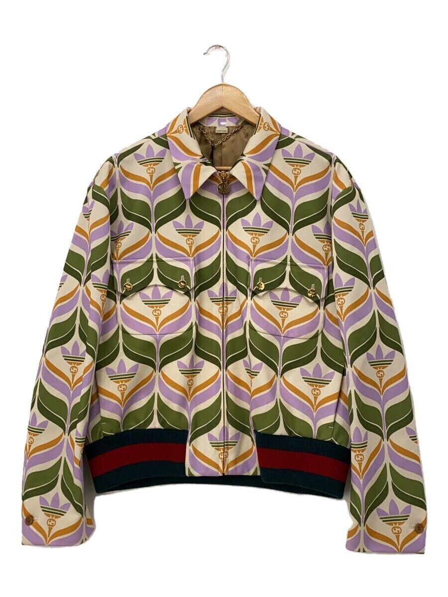 GUCCI adidas Trefoil Print Jacket 48 Rayon Multi color All over pattern 691425