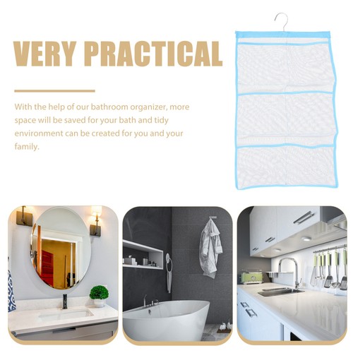 6 Storage Bathroom Bag Accessories Hanging Mesh Shower Organizer - Picture 12 of 12