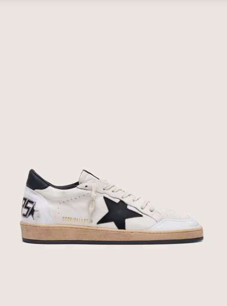 Golden Goose Ball Star Hombre Blanco Borlas Estrella Negra