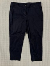 Ann Taylor Dress Pants Womens 8P Navy Blue Cotton Spandex Career Formal Business