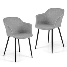 Fauteuil Scandinave Lot de 2 Fauteuil Salon Rembourrées avec Accoudoirs Hauteur