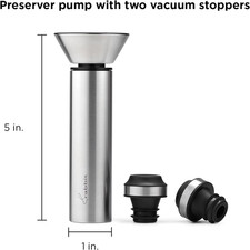 Wine Vacuum Pump with Two Preserving Bottle Stoppers Easy-to-Use Wine Preserv...