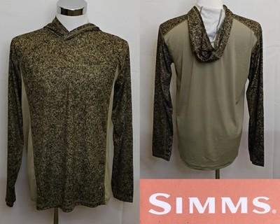 Simms Challenger Solar Hoody Men's M Green Pebble Stone UPF 30+ NWT #J4865